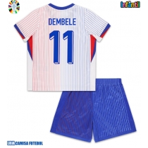 Camisa de Futebol França Ousmane Dembele #11 Equipamento Secundário Infantil Europeu 2024 Manga Curta (+ Calças curtas)